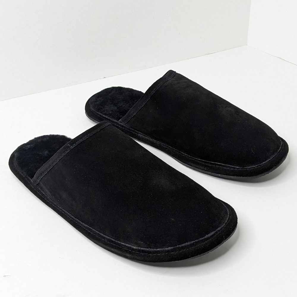 L.B. Evans Rhett Slippers, Black Suede, Men's 8